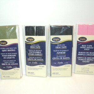 NEW Lot of 4 Wrights Bias, Quilt Binding, Hem Tape